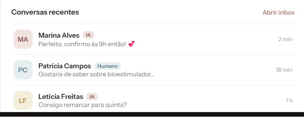 Conversas recentes com IA no sistema Nortic
